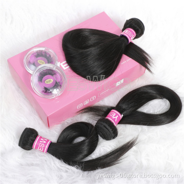 Yeswigs Remy Brazilian Straight Human Hair Bundles 10A Grade Virgin Unprocessed Human Hair Brazilian Hair Weave Bundles In Stock